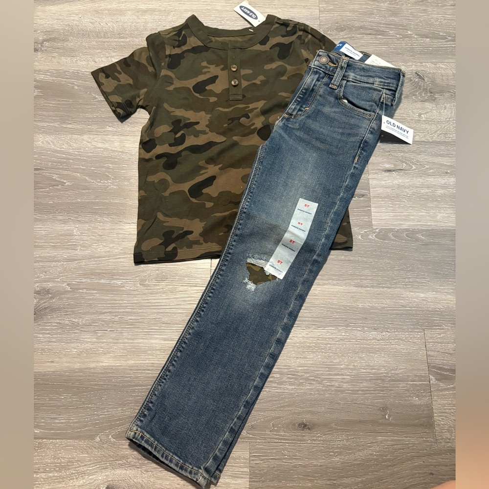 Old Navy Kids Camo and Denim Matching Set